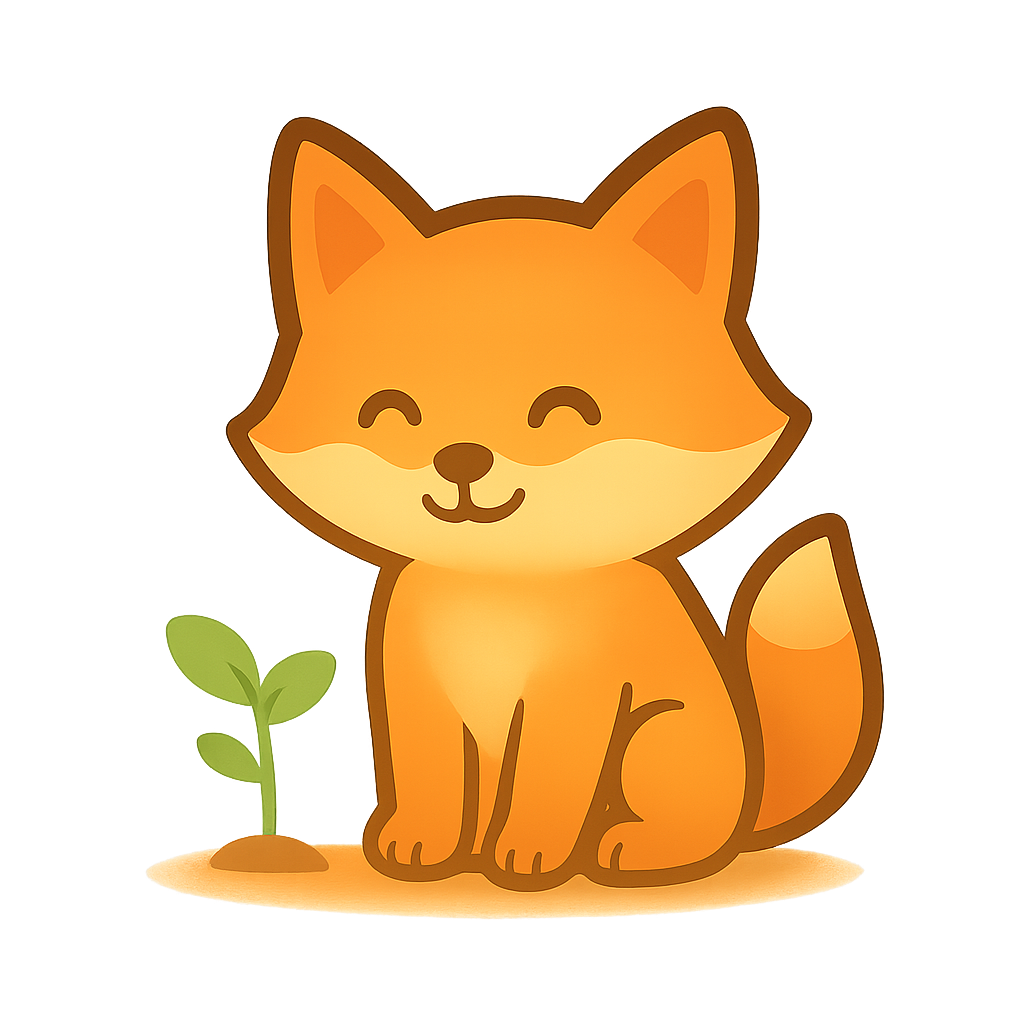 Fox with plant
